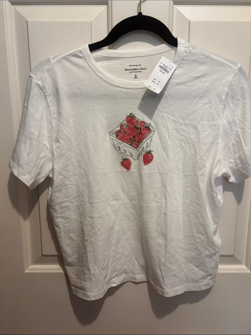 NWT A&F Short-Sleeve Strawberry Graphic Skimming Tee